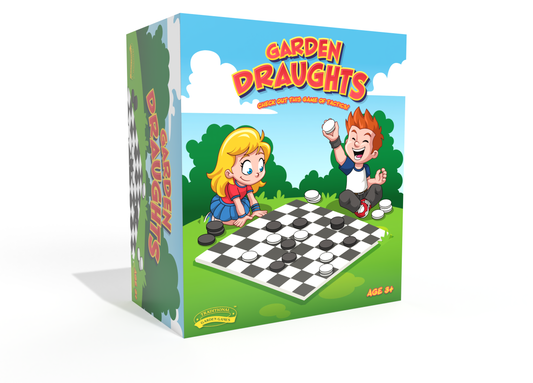 Traditional Garden Games Giant Garden Draughts – Indoor & Outdoor Family Game