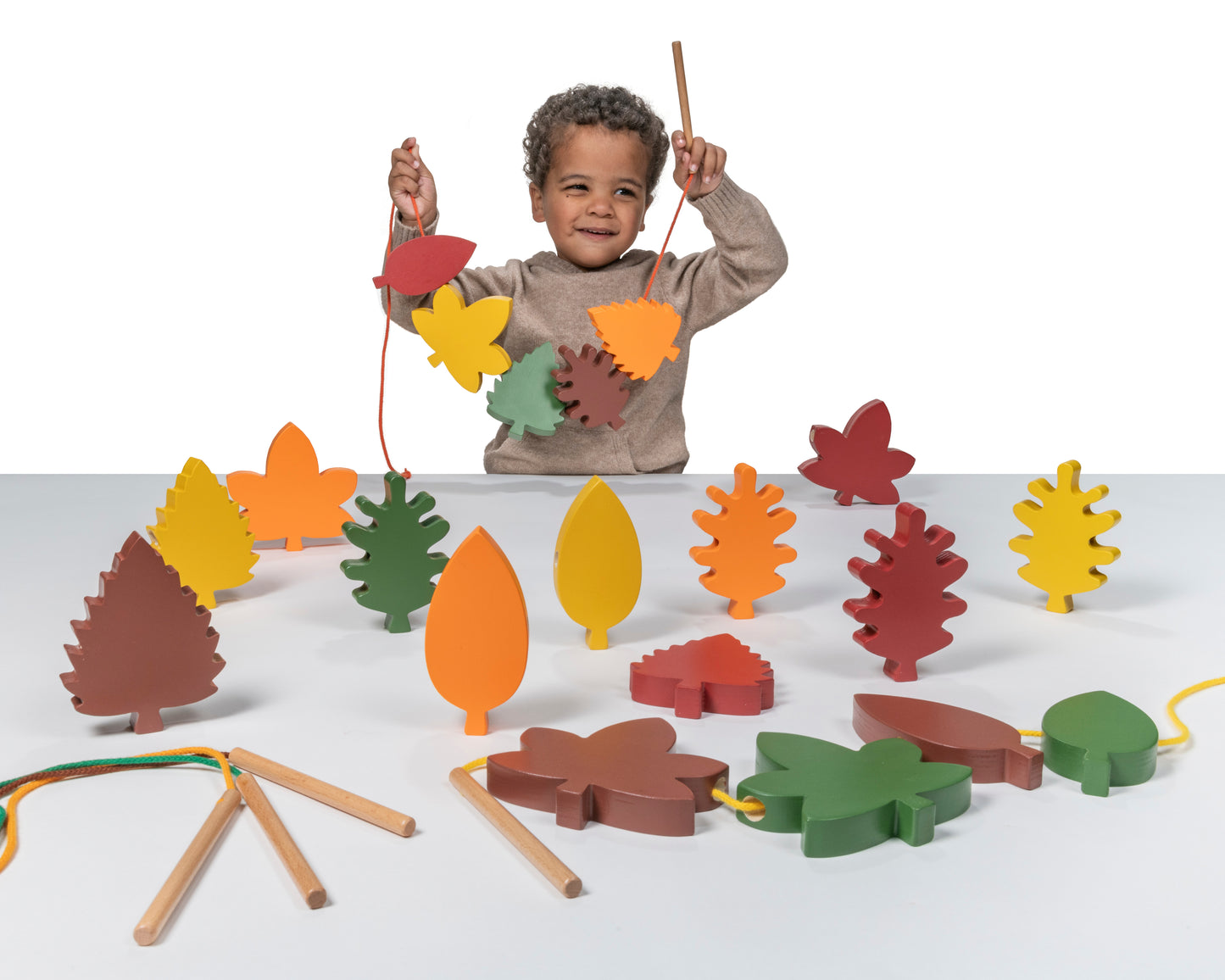 Wooden Lacing Leaves
