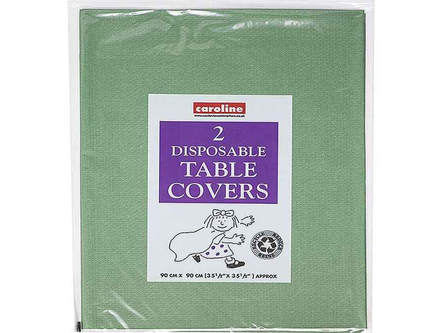 Disposable Table Covers - Green 90X90cm Pk2