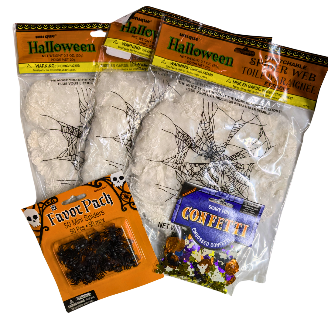 Halloween Spiderwebs & Spider Decorations