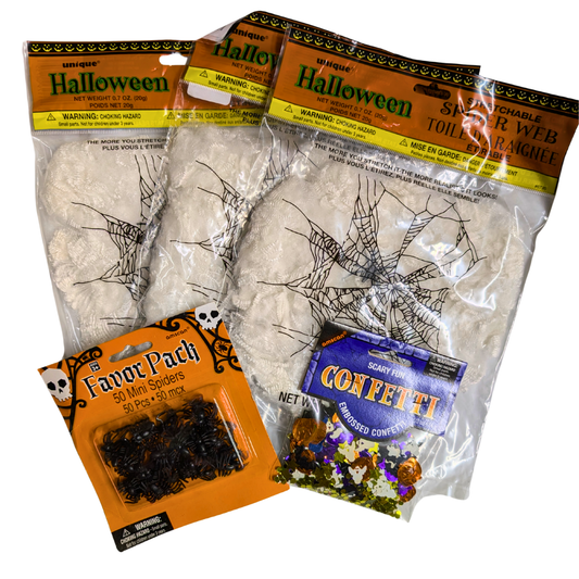 Halloween Spiderwebs & Spider Decorations