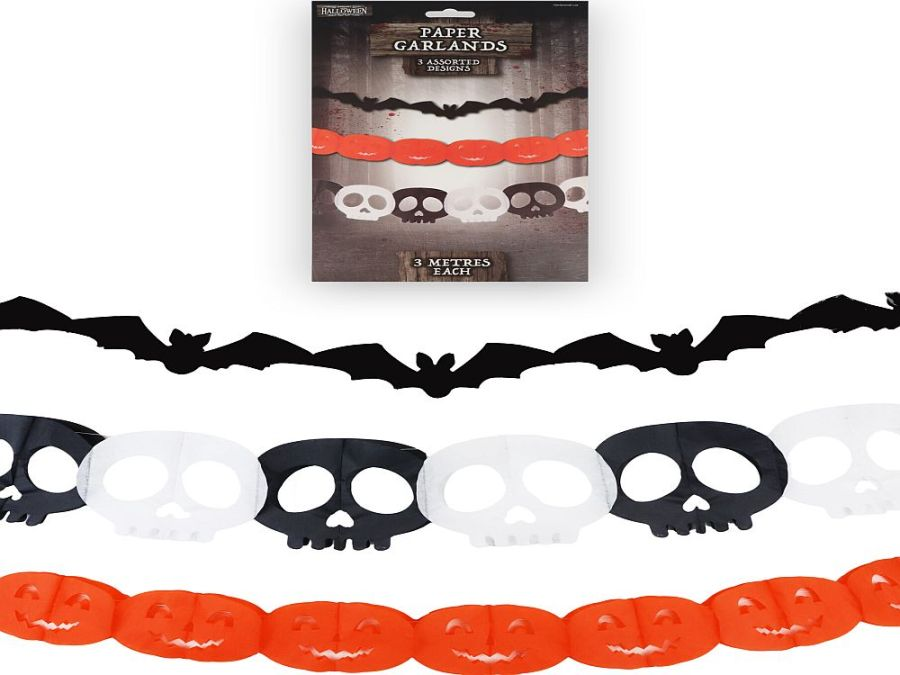 Halloween Paper Garlands Pk3