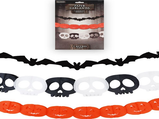 Halloween Paper Garlands Pk3