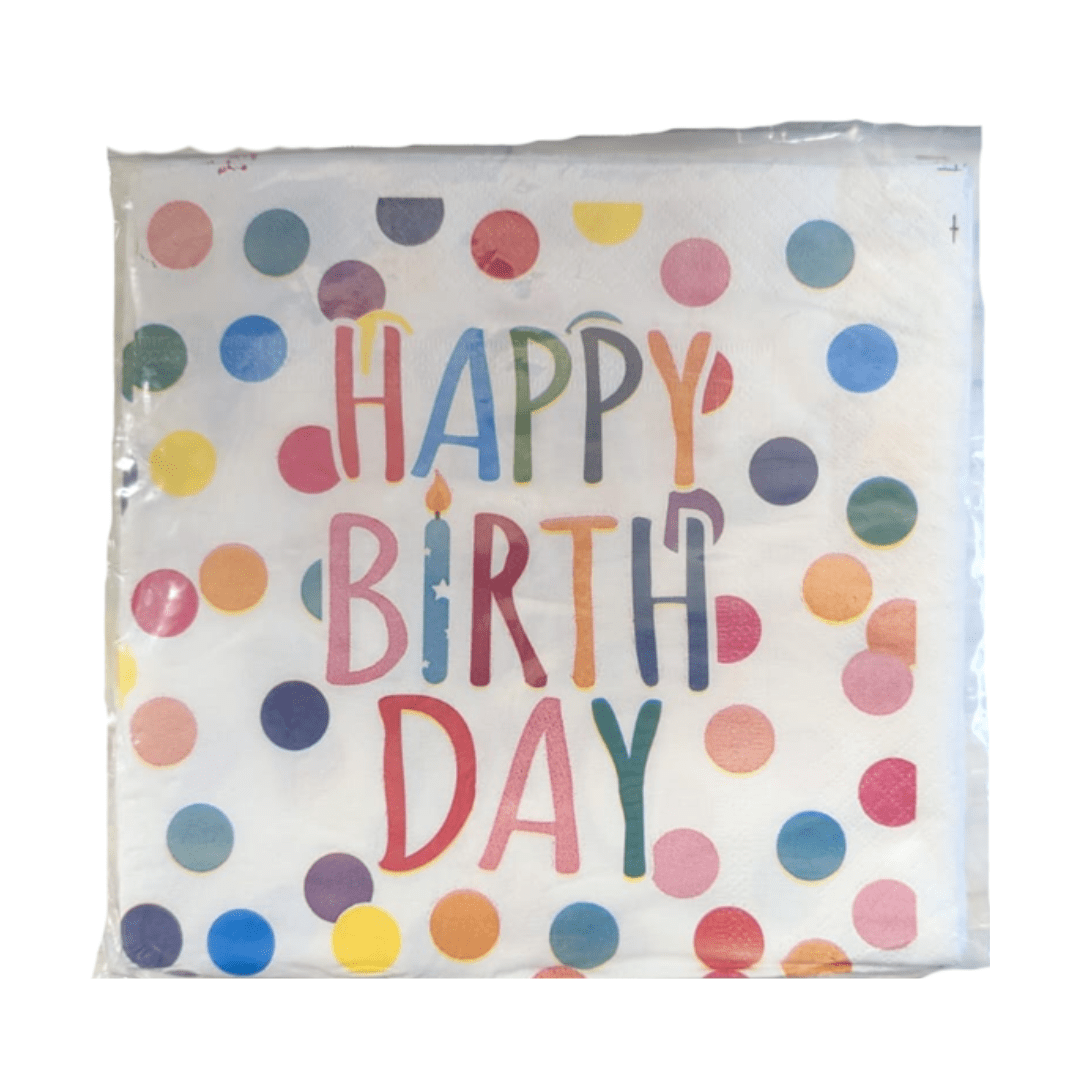 Happy Birthday Napkins Pk16 - Blue Rain Activity Store