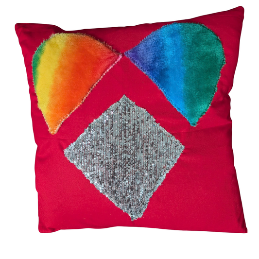 Geometric Heart Sensory Cushion Cover