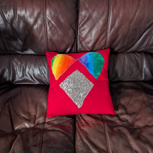 Geometric Heart Sensory Cushion Cover