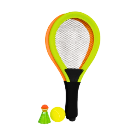Mesh Tennis Set 45cm with Soft Ball and Shuttlecock