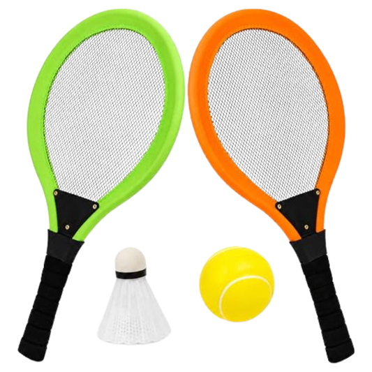Mesh Tennis Set 45cm with Soft Ball and Shuttlecock