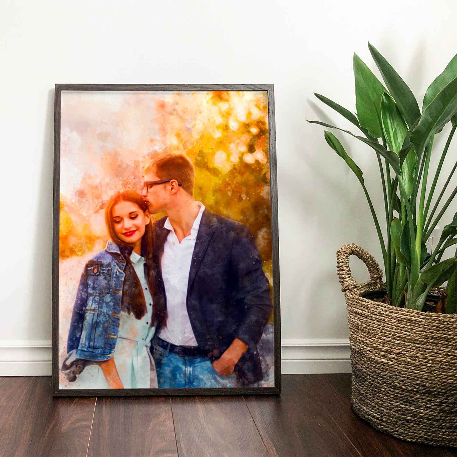 Valentine's Day Personalised Watercolour Portrait