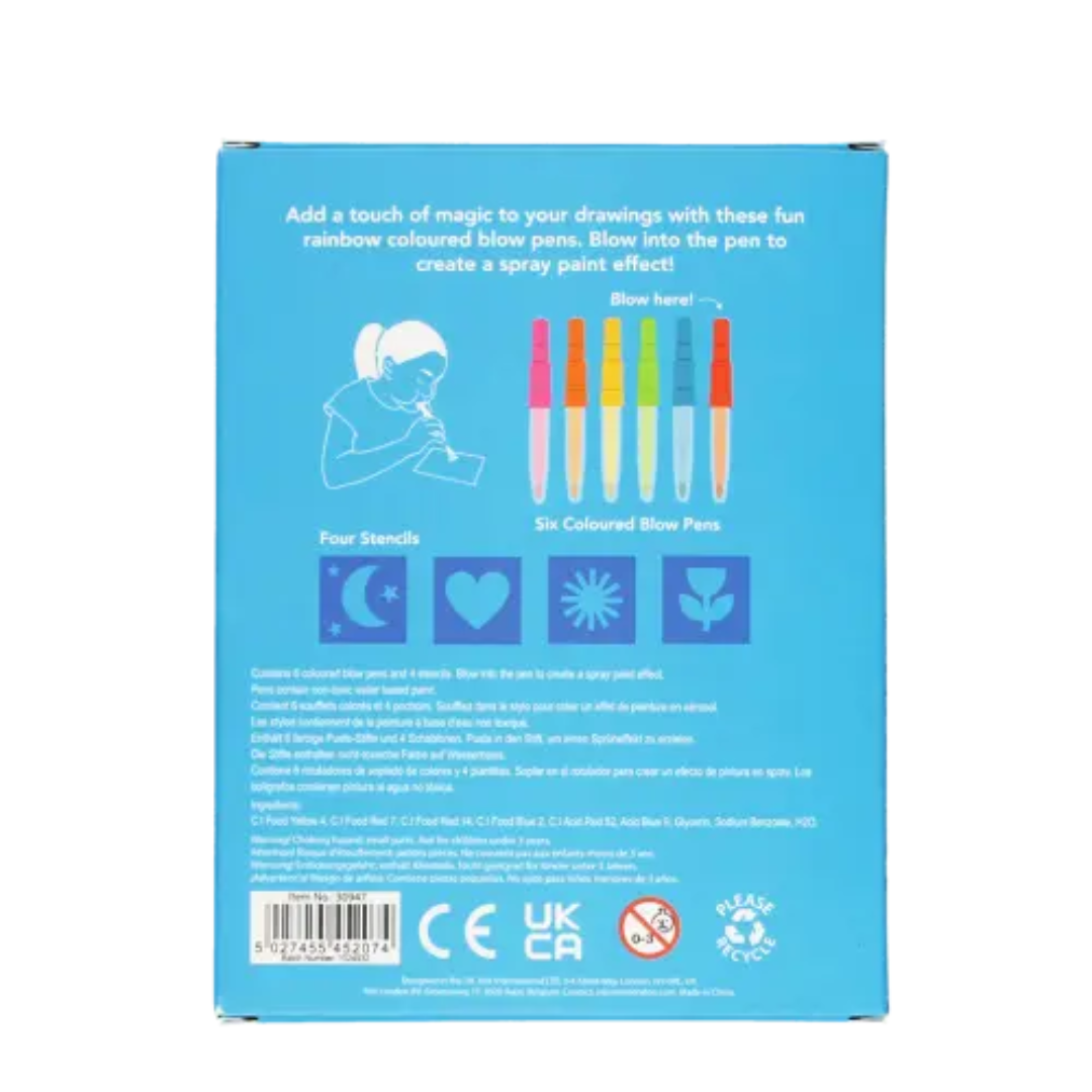 Rainbow Coloured Magic Blow Pens