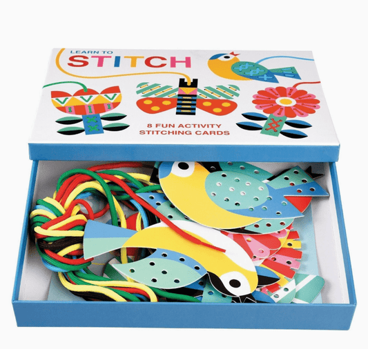 Learn to Stitch Colourful Lacing Cards - Blue Rain Activity Store