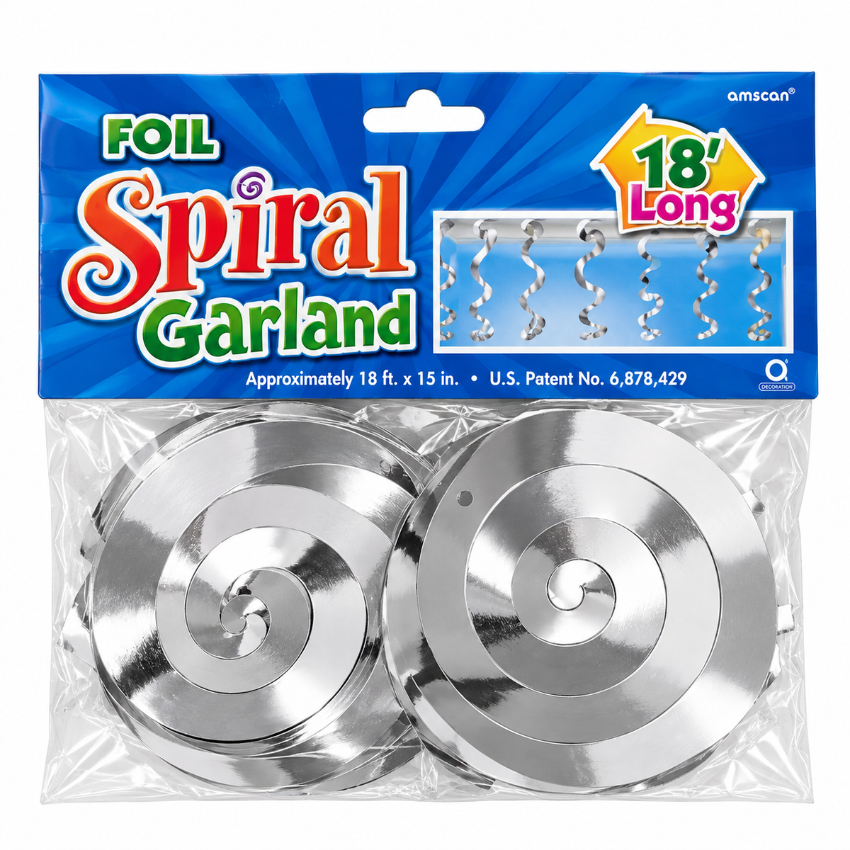 Silver Spiral Garland 18ft