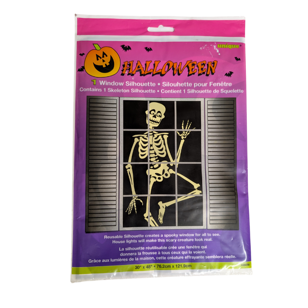 Friendly Skeleton Window Silhouette