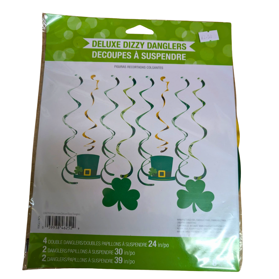St Patrick's Day Hanging Swirl Shamrock Decorations
