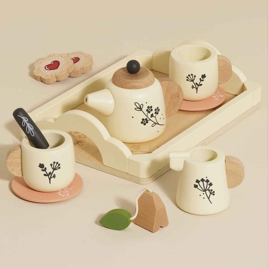 Wooden Tea Set & Tray
