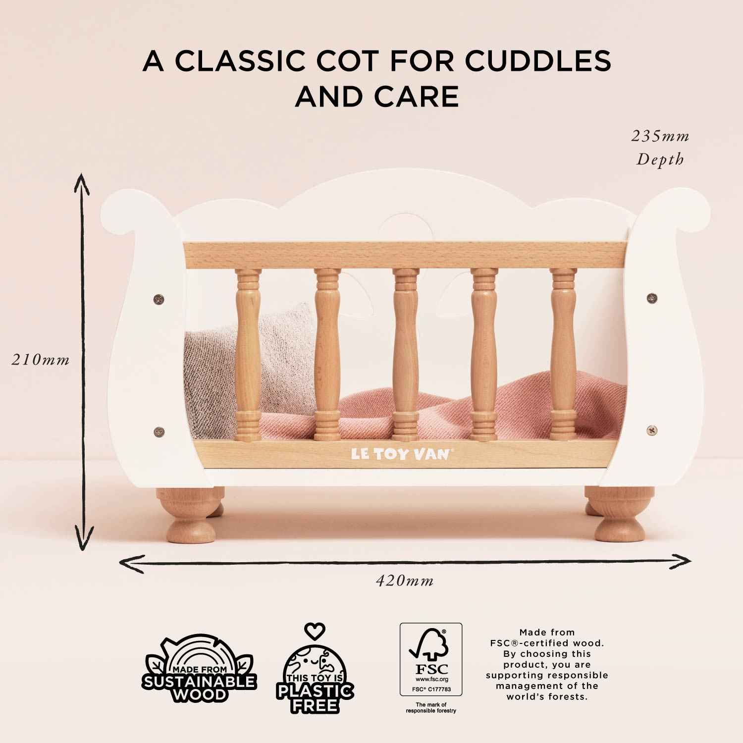 Dolls Wooden Cot
