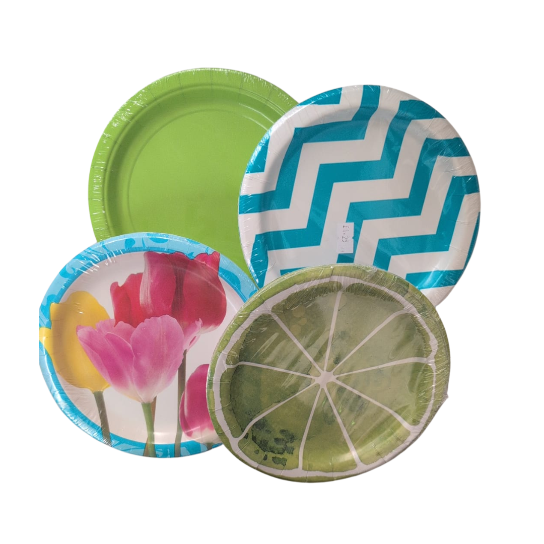 Tea Time Plates 7" - Various Colours & Patterns