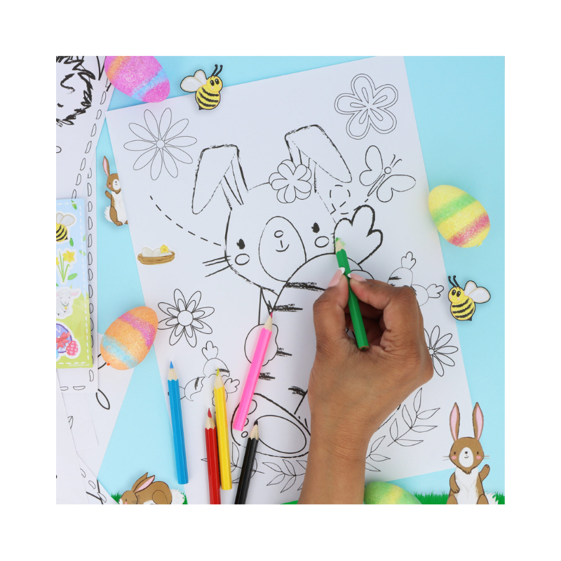 Easter Colouring Set With Pencils & Sticker Sheets