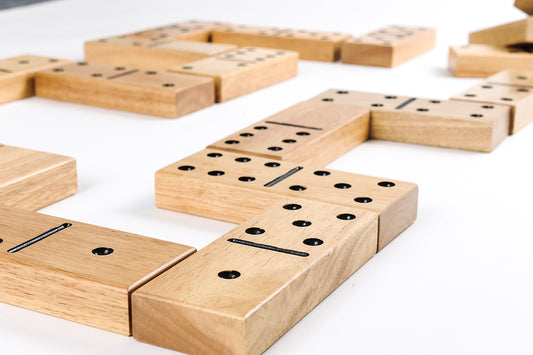 Traditional Garden Games Wooden Dominoes Set – Giant Premium Family Game