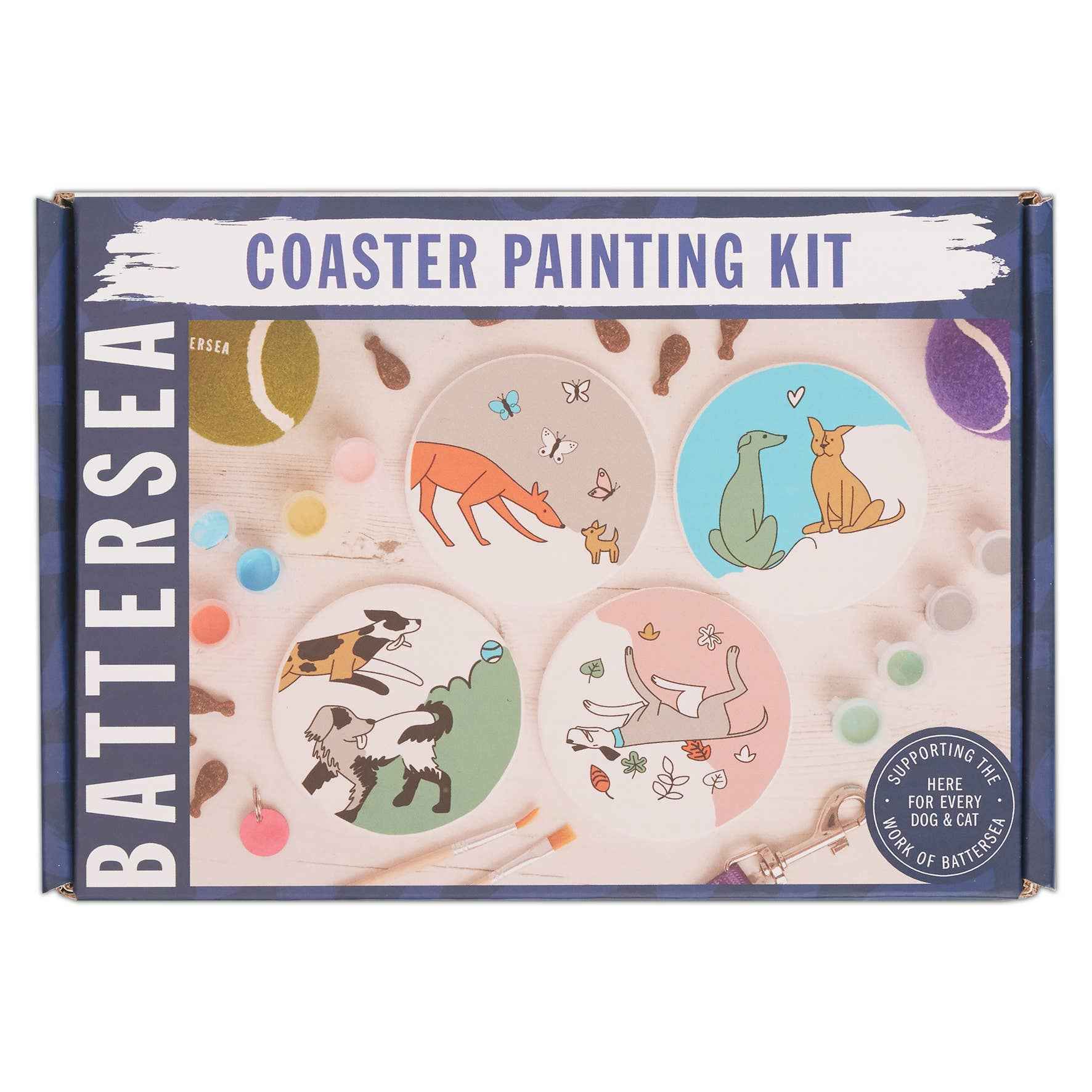 Battersea Paint Your Own Coaster Kit Dog, Painting Craft