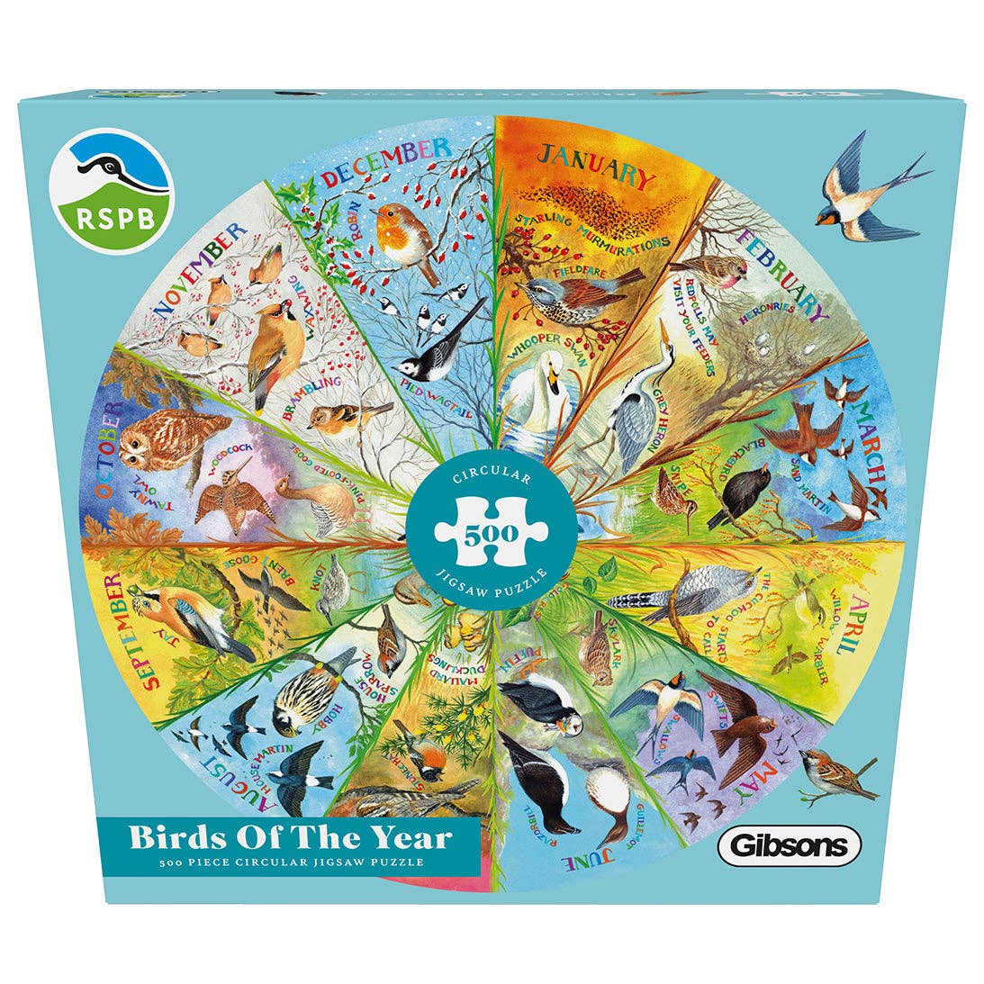 RSPB Birds of the Year 500 Piece Circular Jigsaw Puzzle