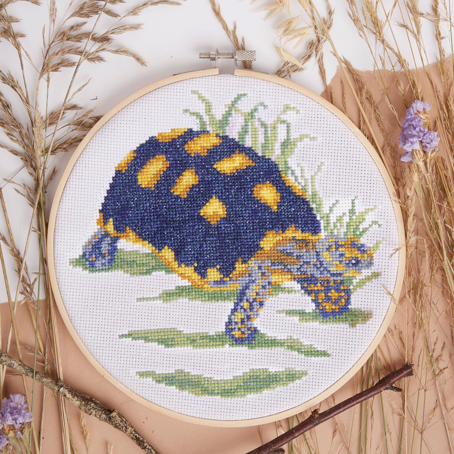 Natural History Museum Cross Stitch Kit, Tortoise, 14cm