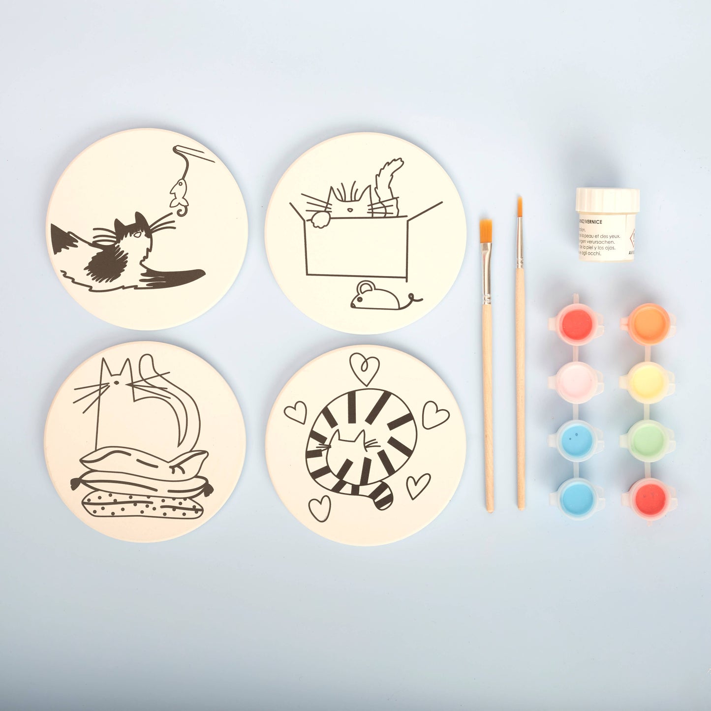 Battersea Paint Your Own Coaster Kit - Cat