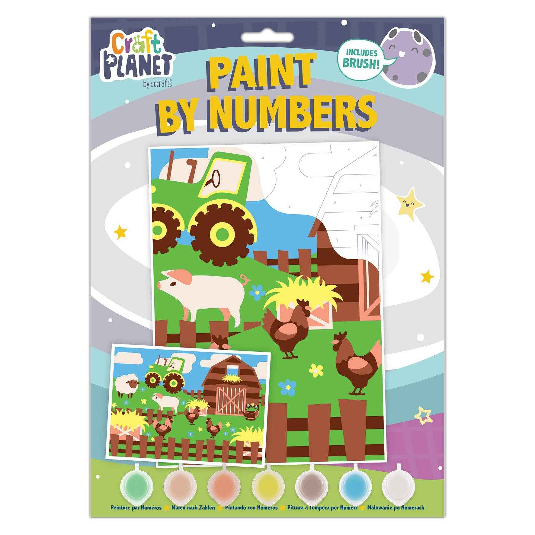 Craft Planet Mini Paint By Numbers Kit - Farmyard