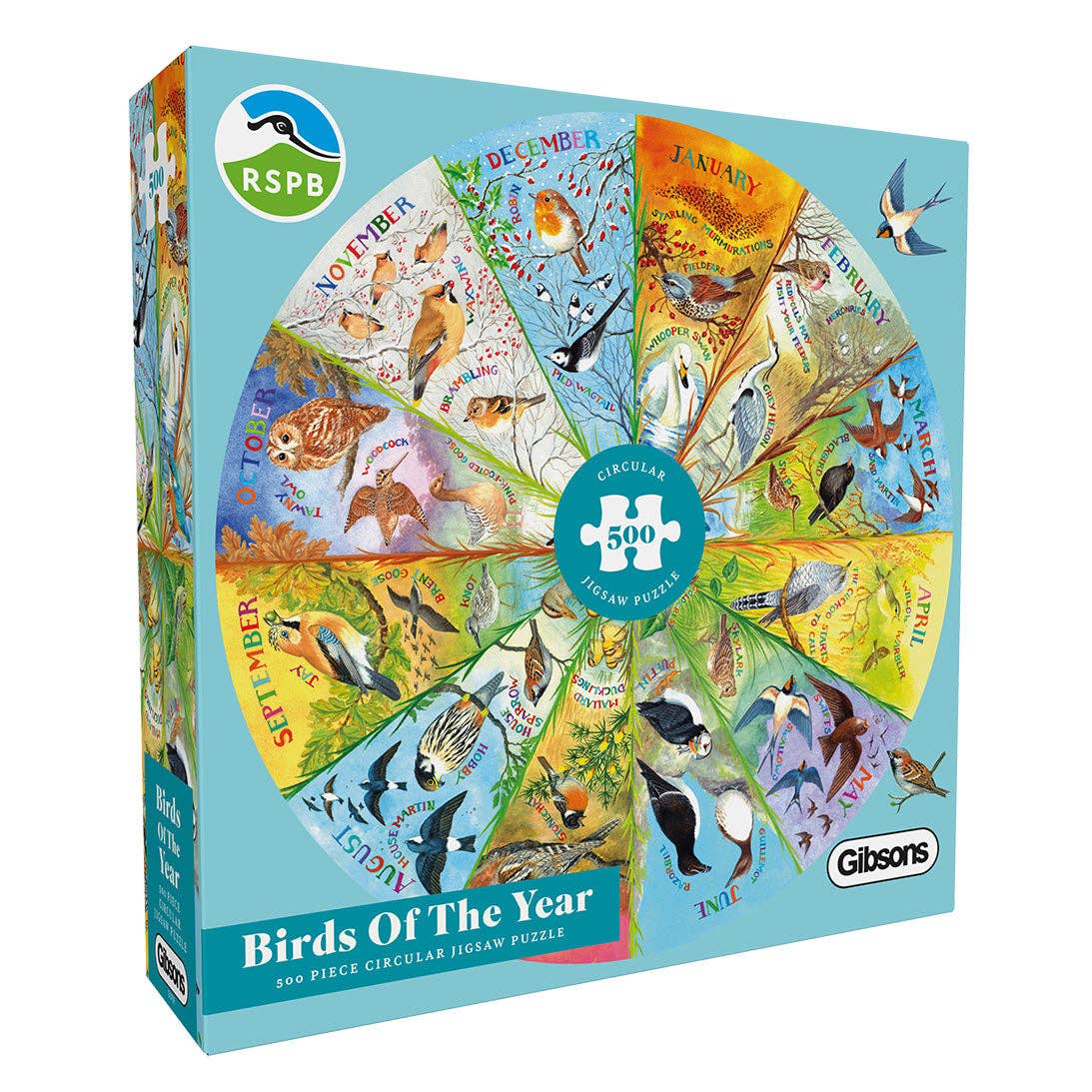 RSPB Birds of the Year 500 Piece Circular Jigsaw Puzzle