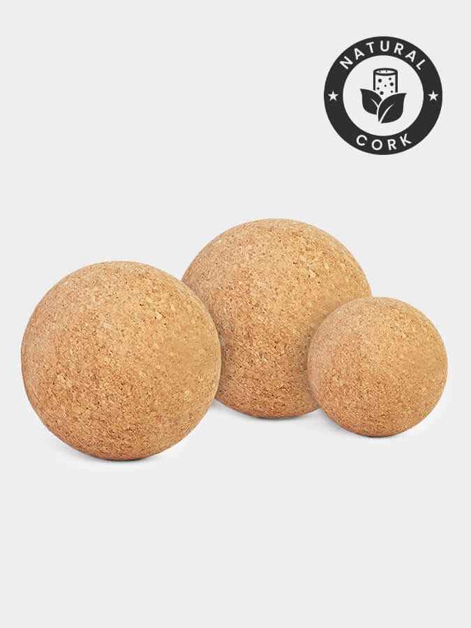 Yoga Studio Cork Unbranded Massage Ball Set of 3 - 4cm, 2 x 6cm