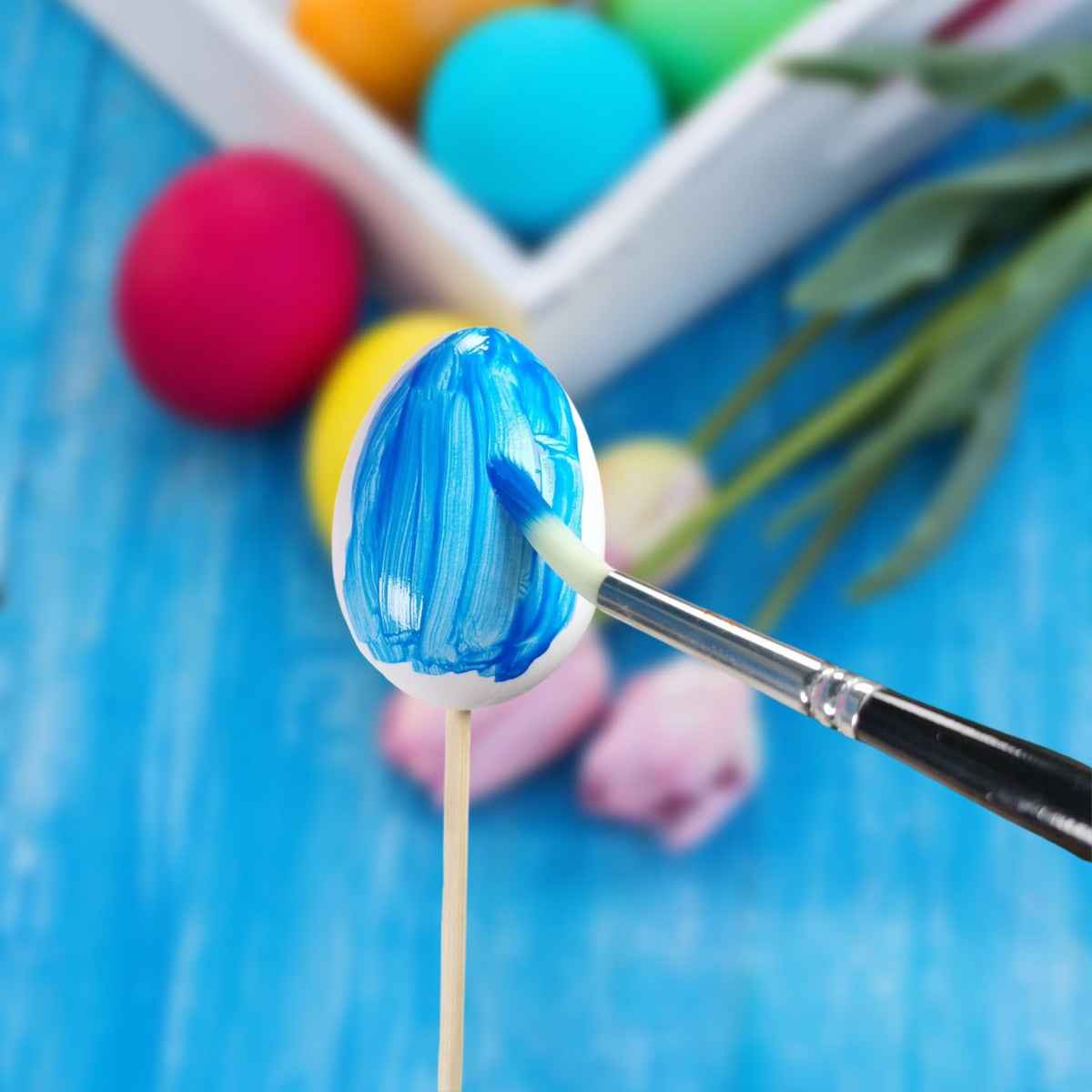 White Plastic Craft Eggs On Sticks 55mm 10 Pack Make Your Own Easter Eggs