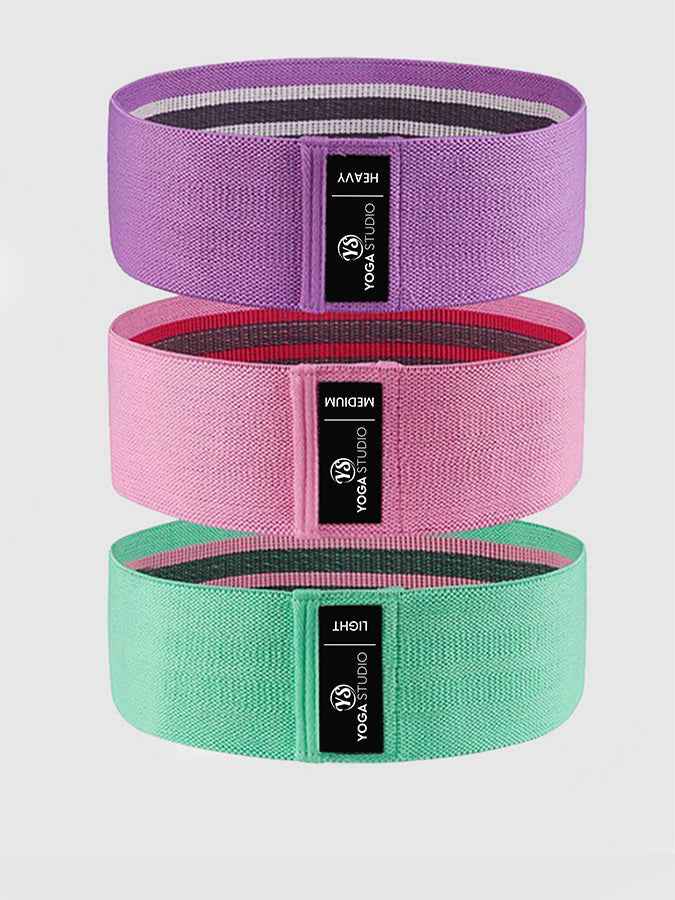 Yoga Studio Resistance Hip Bands - 3 Pack