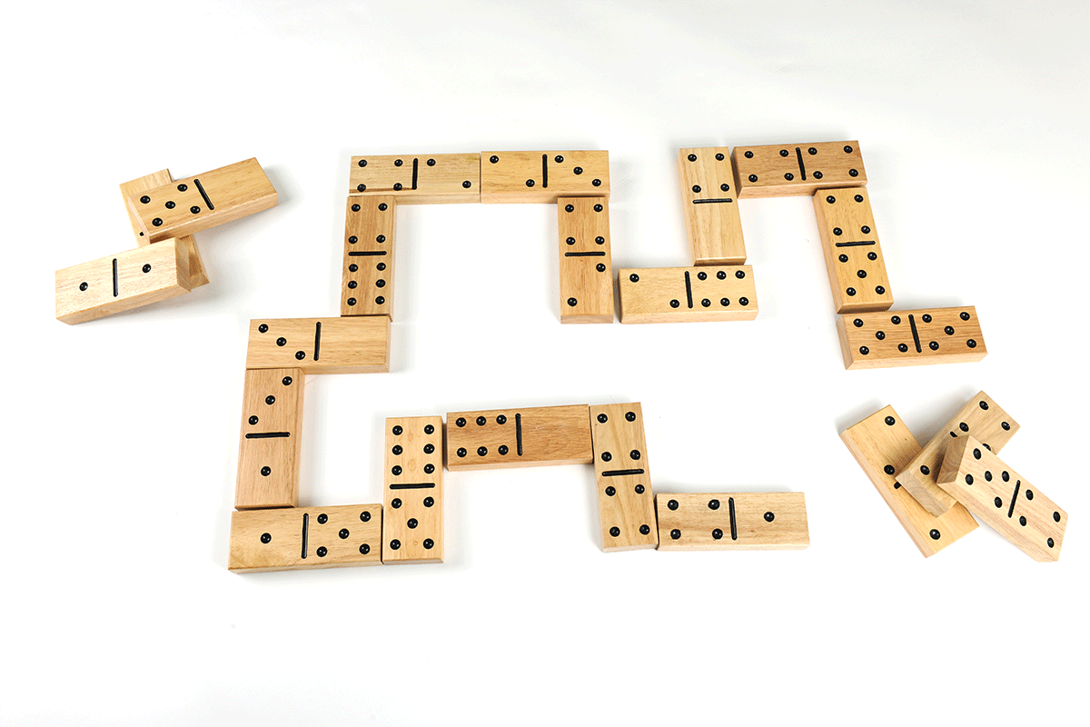 Traditional Garden Games Wooden Dominoes Set – Giant Premium Family Game