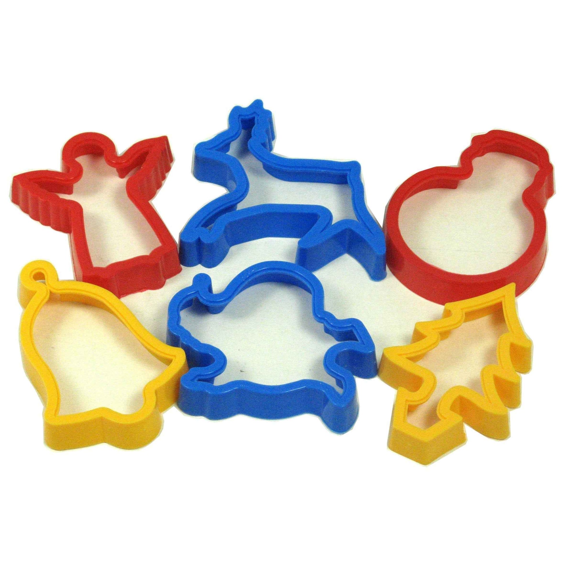 Plastic Christmas Festive Dough Cutters Pack of 6