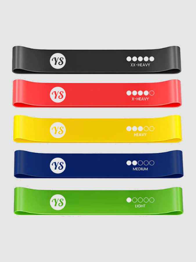 Yoga Studio Resistance Loop Bands - 5 Pack Inc Bag