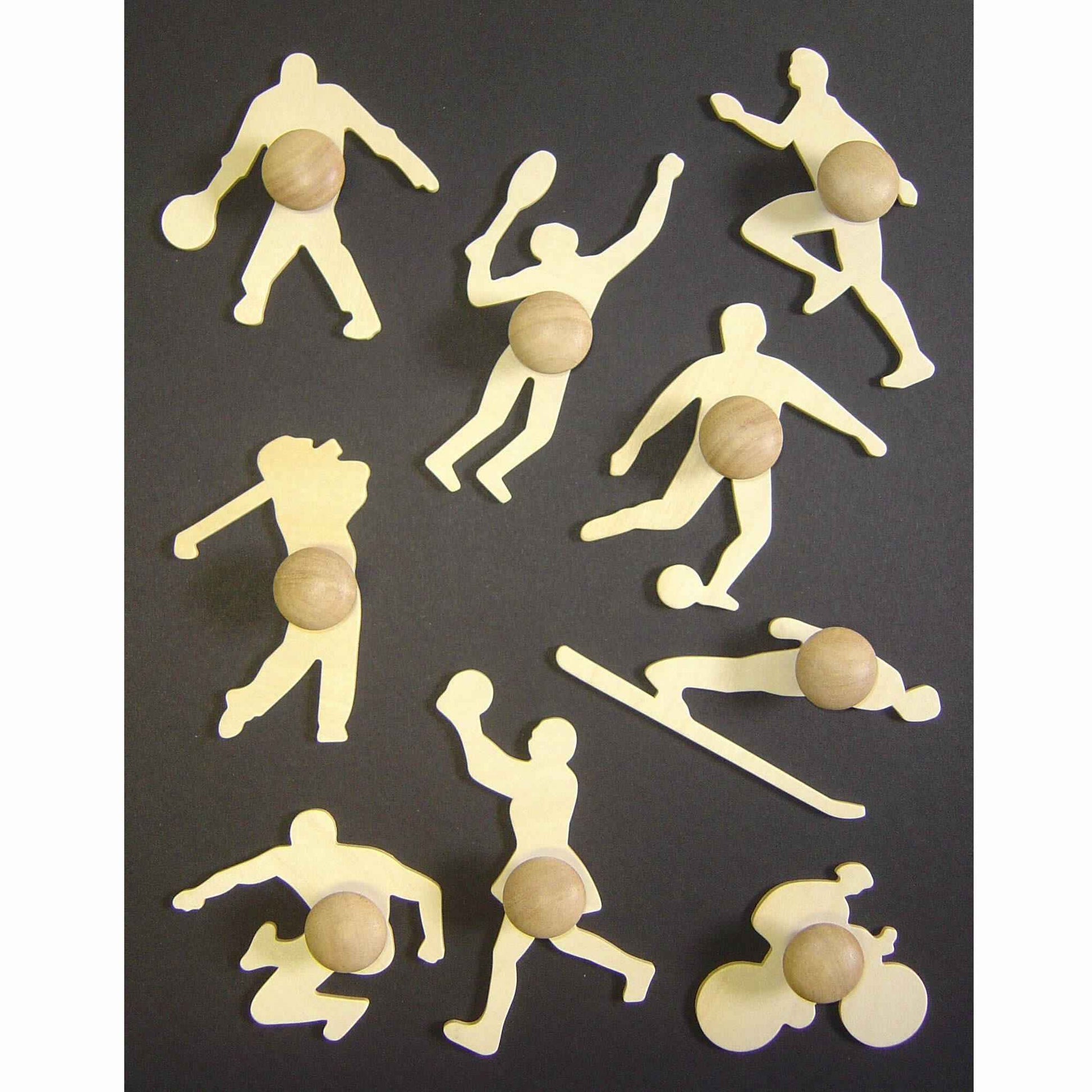 Wooden Sport Stencils Pack of 9