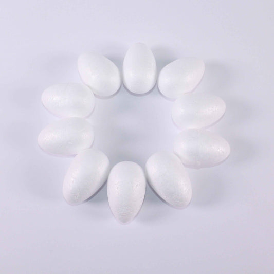 White Polystyrene Eggs 70mm Pack of 10
