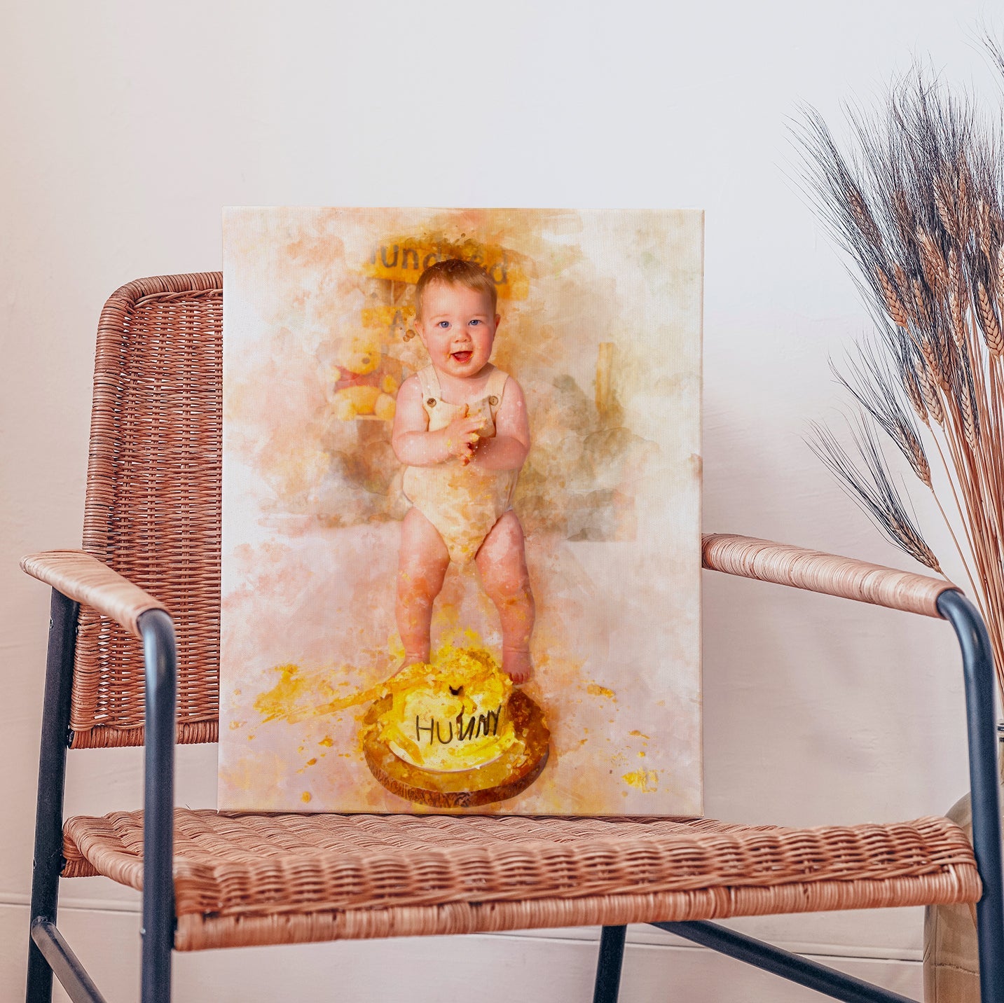 Personalised Watercolour Canvas Portrait