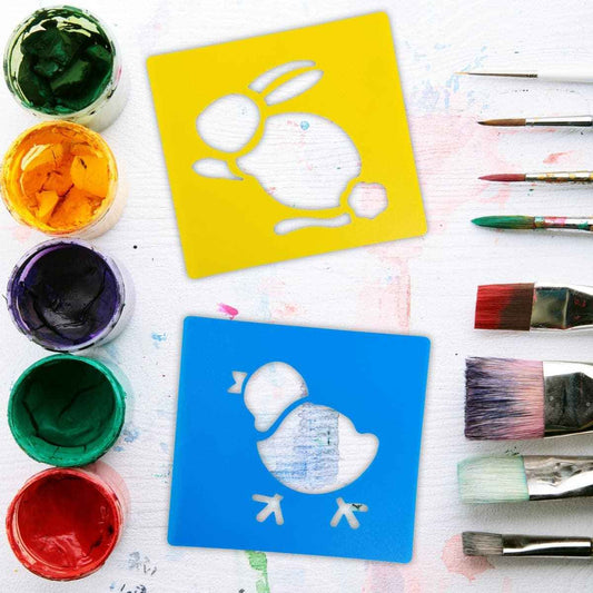Reusable Large Easter Art Stencils 6 Pieces Stencil Sets for Kids