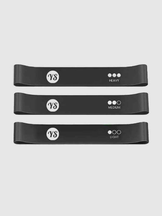 Yoga Studio Resistance Black Loop Bands - 3 Pack Inc Bag